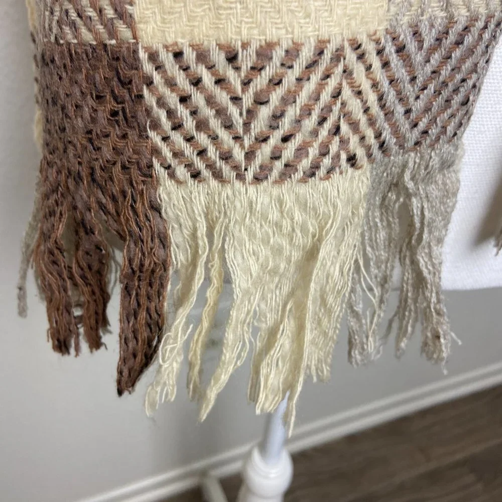 Vintage Lindsay Scott Wool Scarf Plaid Fringe
